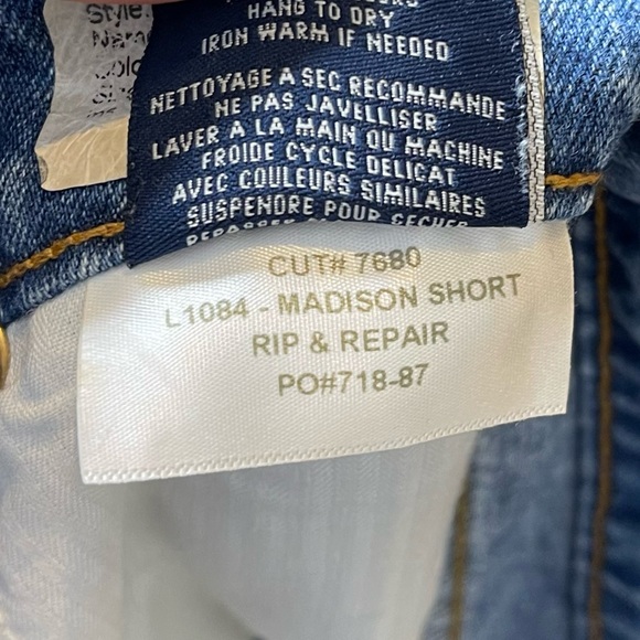 FIDELITY DENIM Madison HIGH waisted Rip & Repair Distressed Jean Shorts - Picture 10 of 11